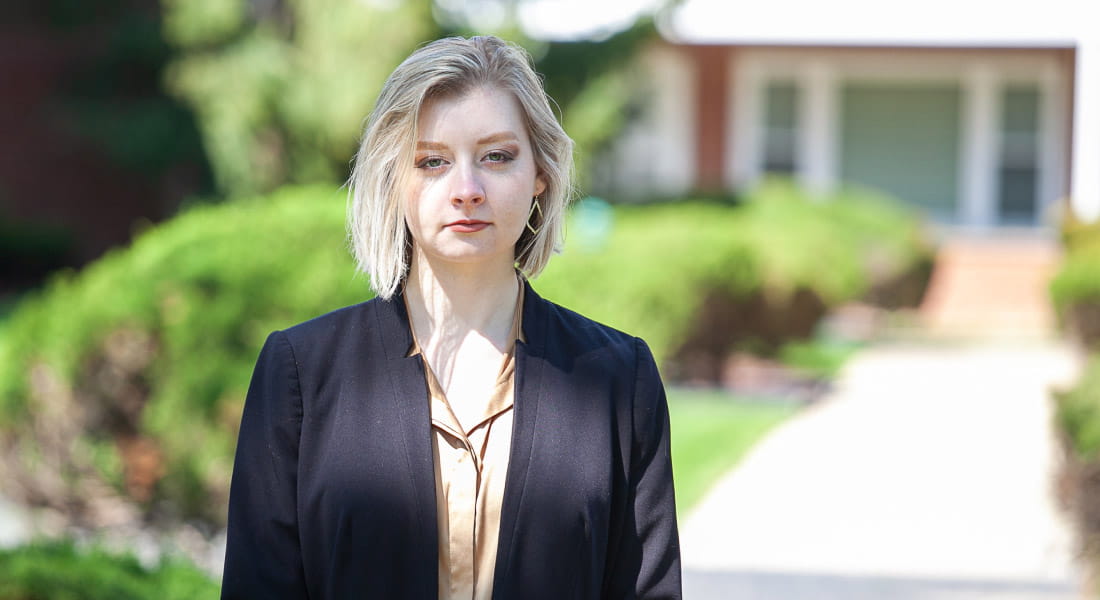 Andrea Kohlenberg, based in Chicago, felt ProctorU violated her right to privacy as a student. She is now suing the company in a class action lawsuit. (Photo: Eddie Quinones/YR Media)