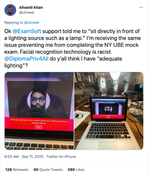 Been Khan gave YR Media the emails he received from ExamSoft. The emails suggested he could lose his registration status to take the exam. (Photo courtesy of Areeb Been Khan.)