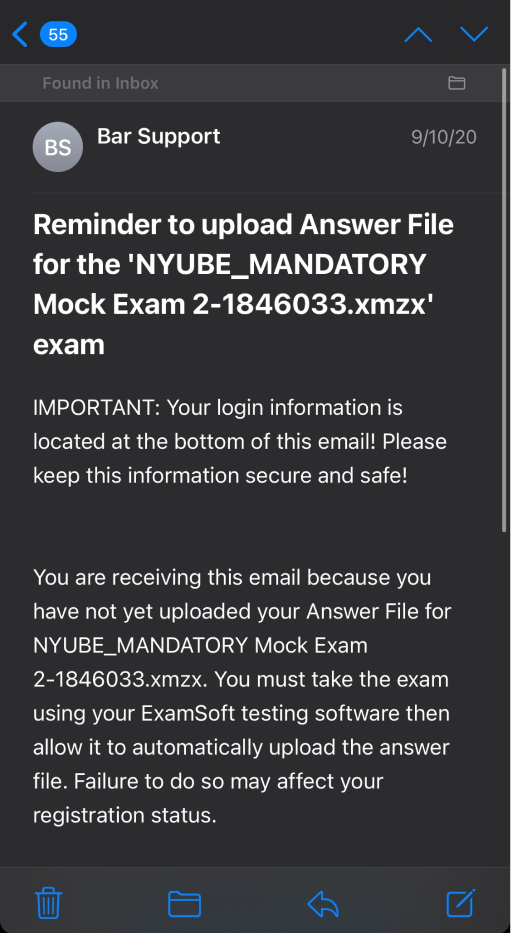 Been Khan gave YR Media the emails he received from ExamSoft. The emails suggested he could lose his registration status to take the exam. (Photo courtesy of Areeb Been Khan.)